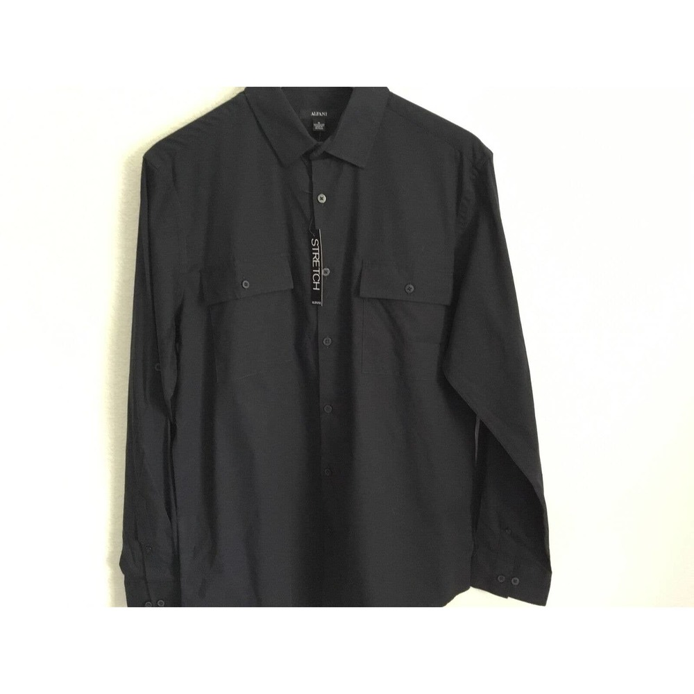 Alfani Black Button‎ Up Shirt Medium New